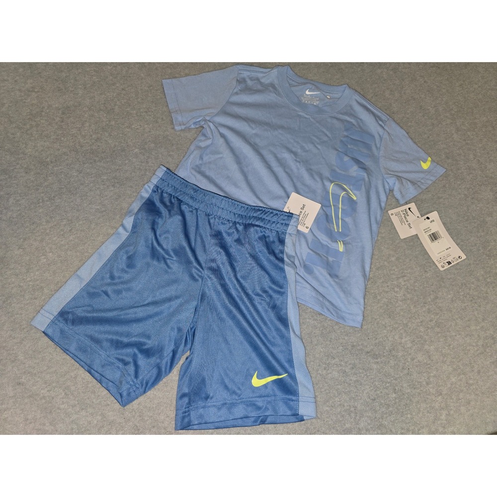 Nike Boys 2-Piece Set Blue Just Do It Shirt and Shorts Size 6 86G055-UAV